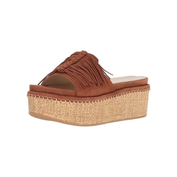 Stuart Weitzman Wiggleroom Suede Leather Fringe Espadrille Wedge Platform Sandal - Picture 2 of 14